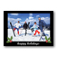 Black Border with Holly Christmas Photo Card
