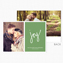 "joy" on Green Shimmery Flat  2 Photo Holiday Card