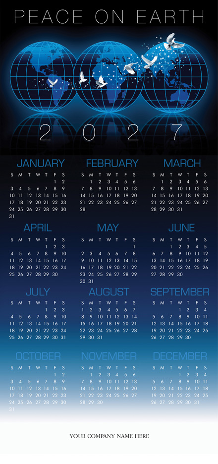 2027 Wishes Calendar Cards