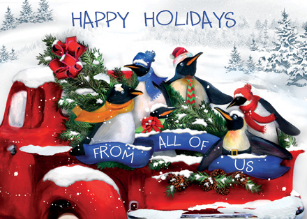 Penguin Posse Holiday Cards