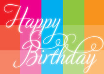 Rainbow Block Birthday Greeting Cards